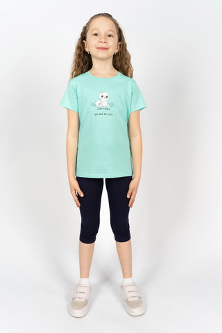 Костюм с бриджами для девочки 41108 (футболка + бриджи)
