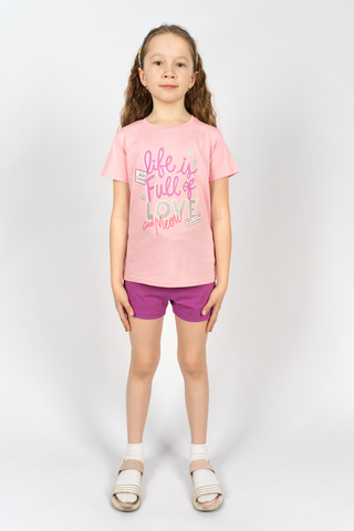 Костюм с шортами для девочки 41107 (футболка+ шорты)
