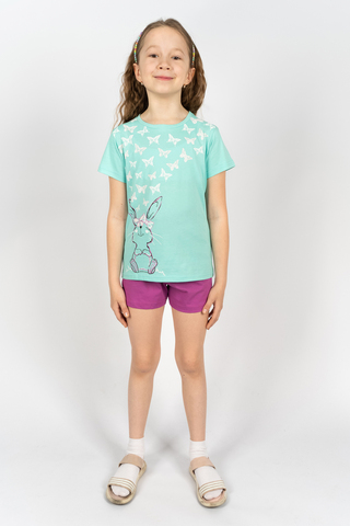 Костюм с шортами для девочки 41106 (футболка+ шорты)