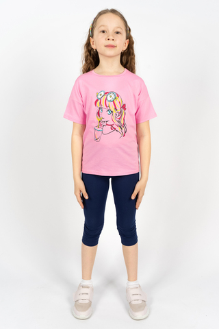 Костюм с бриджами для девочки 41105 (футболка+ бриджи)