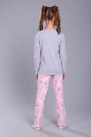 Пижама с брюками для девочки ПД-15-048 Зайцы-морковки