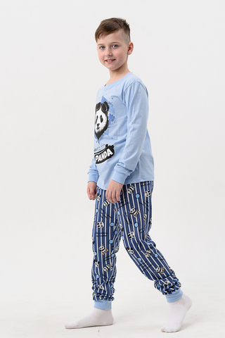 Пижама с брюками для мальчика Бамбук детская длинный рукав с брюками