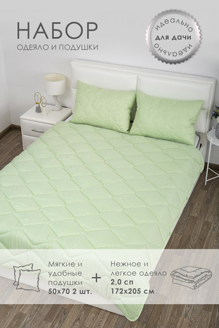 Набор постельных принадлежностей Дачный (одеяло 2, 0сп + 2 подушки 50х70см)