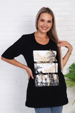 Женская футболка 786 с рисунком листья пальмы