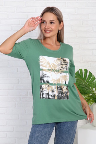 Женская футболка 786 с рисунком листья пальмы