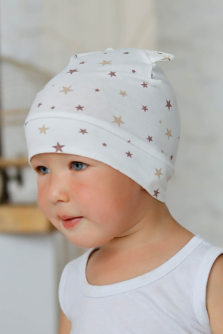 Детская шапка с ушками Звездочки арт ШУ/звездочки
