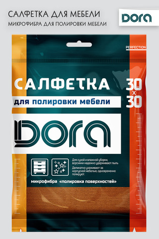Салфетка Для мебели и бытовой техники Dora30х30 см из микрофибры арт. 2001-005