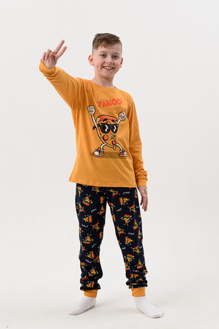 Пижама с брюками для мальчика Пицца детская длинный рукав