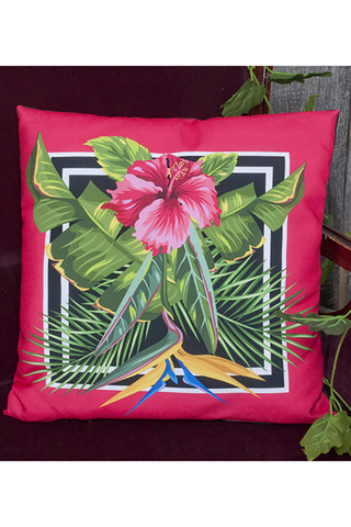 Подушка декоративная Тропическая розовая