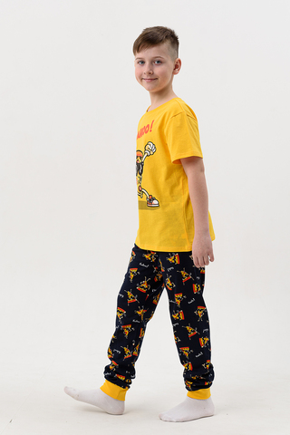 Пижама с брюками для мальчика Пицца детская короткий рукав