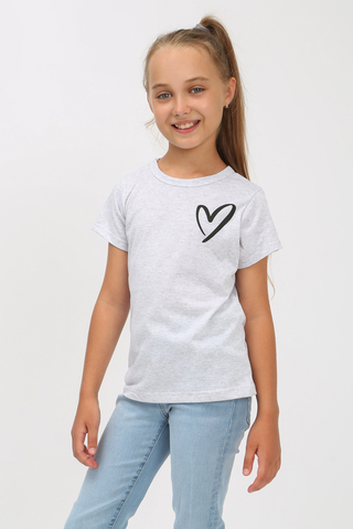 Детская футболка Сердечко меланж арт. ФУ/сердечко-меланж