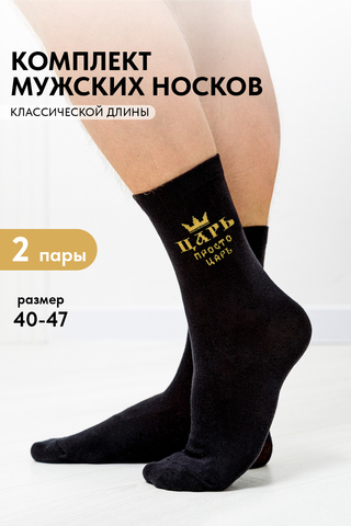 Носки стандарт мужские Просто царь (набор 2 пары)