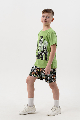 Пижама с шортами для мальчика Носорог детская короткий рукав
