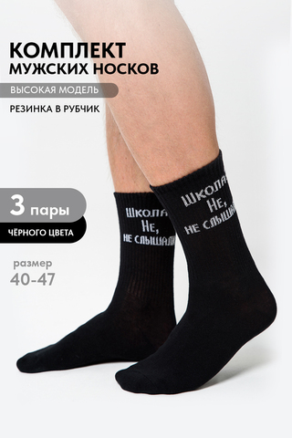 Носки стандарт мужские Не слышали (набор 3 пары)