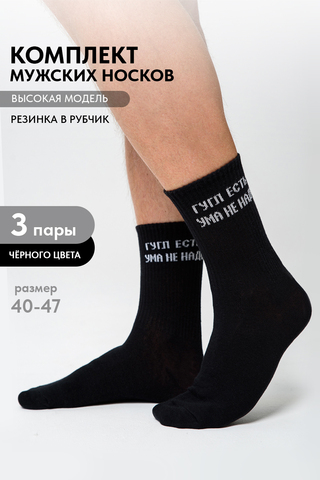 Носки стандарт мужские Гугл (набор 3 пары)